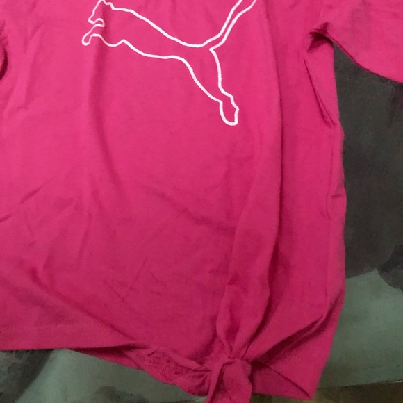 Puma Girls Top with Sparkle Puma and Side Tie - Picture 4 of 5